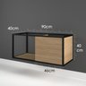 Conjunto Completo Kit Estante Espelheira Gabinete Para Banheiro Sublime Preto Industrial Com Madeira - 4