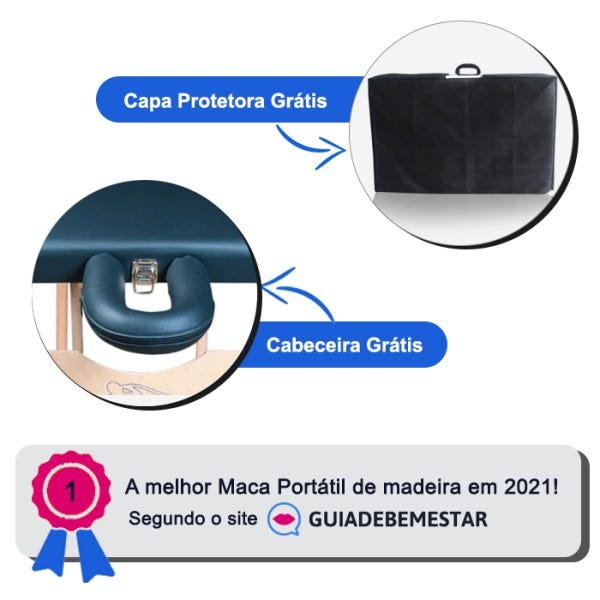 Maca Reclinável com Orifício Madeira 200kg + Capa de Proteção Grátis - Preto - 2