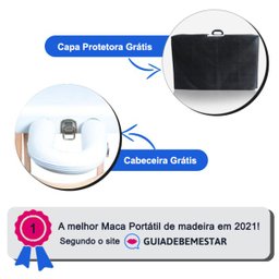 Maca Reclinável com Orifício Madeira 200kg - Branco - 2