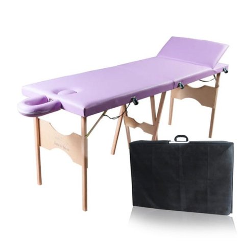 Maca Reclinável com orifício Madeira 200kg - Lilás Claro