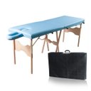 Ver imagem 1 de Maca Portátil com orifício Madeira 200kg - Azul Claro