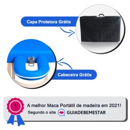 Maca Portátil com orifício Madeira 200kg - Azul Royal - 2