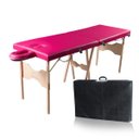 Ver imagem 1 de Maca Portátil com Orifício Madeira 200kg - Pink