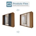 Ver imagem 5 de Guarda-roupa Casal Argentina 3 Portas 2 Gavetas Flex com Espelho Preto Prime Tx/amêndola Nude - Pano