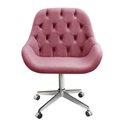 Ver imagem 2 de Poltrona Lua Capitonê Base Giratória com Rodinhas Cor:Suede Rosa 280