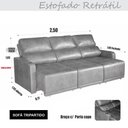 Ver imagem 2 de Sofá com Chaise Lyon 4 Lugares Retrátil e Reclinável 250cm Café Bom Pastor Móveis