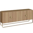 Ver imagem 2 de Aparador Buffet para Sala de Jantar 4 Portas Industrial 180cm Alek A03 Hanover Dourado - Lyam Decor