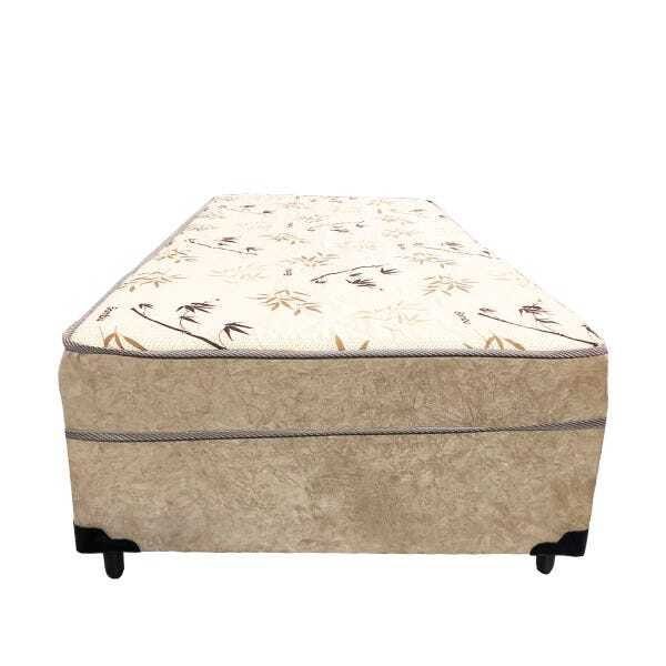 Cama Box Conjugado Ortopédico Suede Bege 110x188x40 - 2