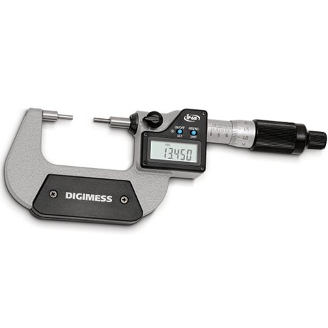 Micrômetro Externo Digital Pontas Finas Ø3x10mm - Cap. 0-25mm - Graduação de 0,01mm - Ref. 112.080b-