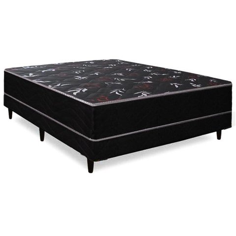 Cama Box Conjugado Ortopédico Casal Preto Oriental 138x188x40