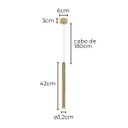 Ver imagem 3 de Pendente 3,2x40cm 5w 3000k Bivolt Metal Dourado+acrílico