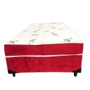 Ver imagem 2 de Cama Box Conjugado Ortopédico Solteiro Suede Vermelho 78x188x40