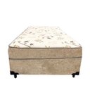 Ver imagem 2 de Cama Box Conjugado Ortopédico Solteiro Suede Bege 78x188x40