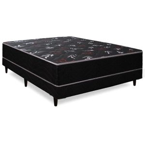 Cama Box Conjugado Ortopédico Viúva Preto Oriental 128x188x40