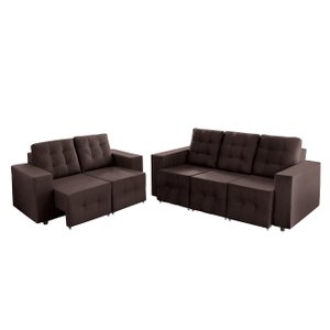 Sofá Veneza 5 Lugares, Conjunto 3e2 - Retrátil - de Casa Décor e Estofados.