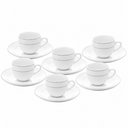 Ver imagem 3 de Conjunto 6 Xícaras e Pires 90ml Café Porcelana Majesty Silver Branco Prateado Mesa Posta Servir
