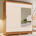 Ver imagem 6 de Guarda Roupa Casal 2 Portas Deslizantes com Espelho 163 Cm B74 Briz Nature Off White Briz