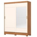 Ver imagem 1 de Guarda Roupa Casal 2 Portas Deslizantes com Espelho 163 Cm B74 Briz Nature Off White Briz