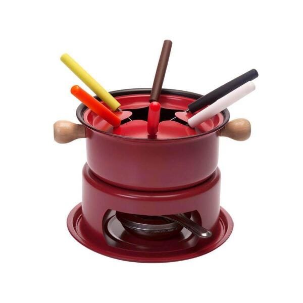 Panela de Fondue Vermelha 16cm 11 peças - Casambiente - 1