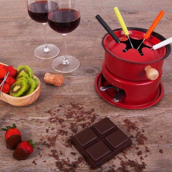 Panela de Fondue Vermelha 16cm 11 peças - Casambiente - 2