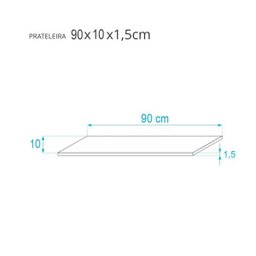 Kit 2 Prateleiras 90 x 10cm Bege Claro Suporte Invisível - 3