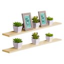 Ver imagem 1 de Kit 2 Prateleiras 90 x 10cm Bege Claro Suporte Invisível