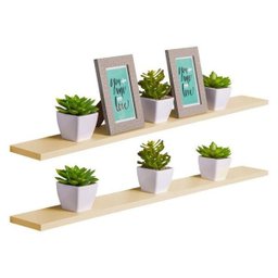 Kit 2 Prateleiras 90 x 10cm Bege Claro Suporte Invisível - 1