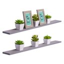 Ver imagem 1 de Kit 2 Prateleiras 80 x 20cm Cinza Claro Suporte Invisível