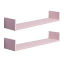 Ver imagem 2 de Kit 2 Prateleiras U 90 x 10cm Rosa Claro Suporte Invisível