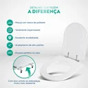 Ver imagem 3 de Assento Sanitário Poliester Carrara Branco para vaso Deca