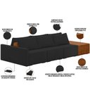 Ver imagem 3 de Sofá Ilha Modular para Sala 312cm com Puff Dublin K01 Veludo Preto Sintético Caramelo - Lyam Decor