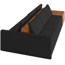 Ver imagem 4 de Sofá Ilha Modular para Sala 312cm com Puff Dublin K01 Veludo Preto Sintético Caramelo - Lyam Decor