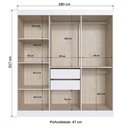 Ver imagem 4 de Guarda-roupa Casal New York 6 Portas 2 Gavetas Castanho/nude - Doripel