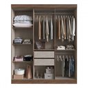 Ver imagem 3 de Guarda-roupa Casal New York 6 Portas 2 Gavetas Castanho/nude - Doripel