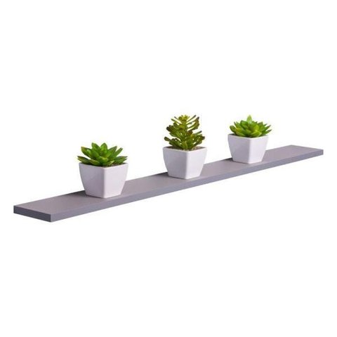 Prateleira 90 x 20cm Cinza Claro Suporte Invisível