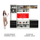 Ver imagem 5 de Cozinha Completa Madesa Lux com Armário e Balcão 6 Portas 5 Gavetas Branco/Preto Cor:Branco/Preto
