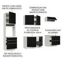 Ver imagem 4 de Cozinha Completa Madesa Lux com Armário e Balcão 6 Portas 5 Gavetas Branco/Preto Cor:Branco/Preto
