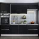Ver imagem 1 de Cozinha Completa Madesa Lux com Armário e Balcão 6 Portas 5 Gavetas Branco/Preto Cor:Branco/Preto