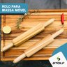 Rolo Para Massa De Madeira Pau De Macarrão 23 X 5,8 Cm Stolf - 3