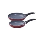 Ver imagem 1 de Jogo de frigideiras antiaderente cerâmica 2 peças vermelha - Oikos