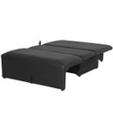 Ver imagem 2 de Sofá Cama 2 Lugares Retrátil Encosto Regulável Microfibra Preto Malú