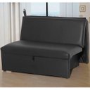Ver imagem 1 de Sofá Cama 2 Lugares Retrátil Encosto Regulável Microfibra Preto Malú