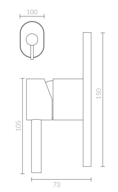 Acabamento para misturador monocomando para chuveiro base DECA - cromado - Rubinettos 1567 - 2