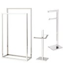 Ver imagem 1 de Kit de Acessorios para Banheiro com 3 Peças em Aço Inox Polido Linha Larissa com Toalheiro de Piso