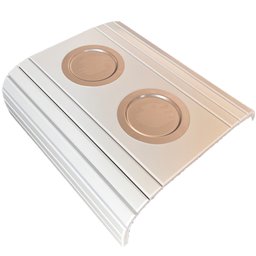 Kit 02 Esteiras para Sofá Braço Porta Copo Alumínio S01 Flexível Branco - Inoviza - 2