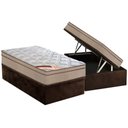 Ver imagem 1 de Cama Box Baú Solteiro: Colchão Molas Castor Bonnel Revolution + Base CRC Suede Brown(88x188)