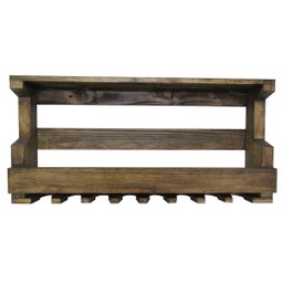 Adega de Parede em Madeira Pinus Inclinada para 8 Garrafas e 8 Taças - 2