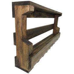 Adega de Parede em Madeira Pinus Inclinada para 8 Garrafas e 8 Taças - 4