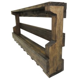 Adega de Parede em Madeira Pinus Inclinada para 8 Garrafas e 8 Taças - 6