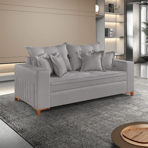 Sofá Martins M-205 Linho 200cm Living Estofados Martins
